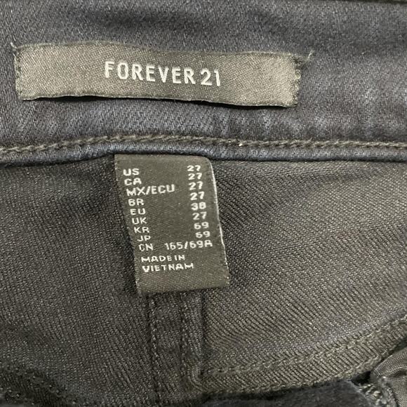 Forever 21 Jeans Womens 27 Black Mid Rise Bootcut Flare Stretch Denim Pants - Picture 3 of 6